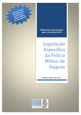 Legisla&ccedil;&atilde;o Espec&iacute;fica da Pol&iacute;cia Militar de Alagoas - Cidad&atilde;o-SSP