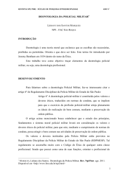 DEONTOLOGIA POLICIAL MILITAR