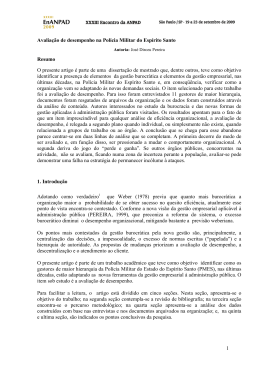 1 Avalia&ccedil;&atilde;o de desempenho na Pol&iacute;cia Militar do Esp&iacute;rito