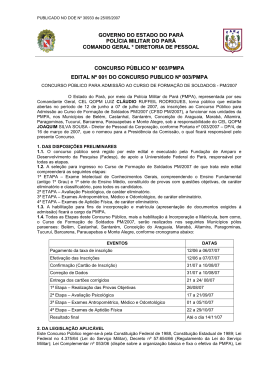 GOVERNO DO ESTADO DO PAR&Aacute; POL&Iacute;CIA MILITAR DO