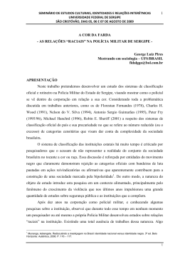 AS RELA&Ccedil;&Otilde;ES &ldquo;RACIAIS&rdquo; NA POL&Iacute;CIA MILITAR DE SERGIPE