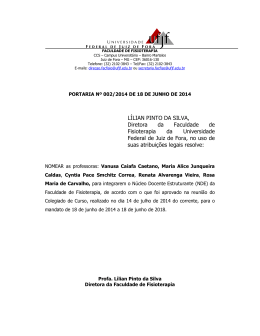 LÍLIAN PINTO DA SILVA, Diretora da Faculdade de Fisioterapia da