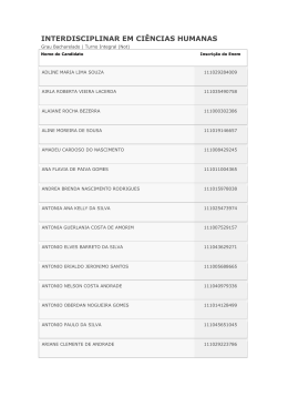 INTERDISCIPLINAR EM CIÊNCIAS HUMANAS