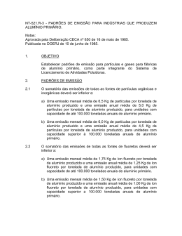 NT-521.R-3 - PADRÕES DE EMISSÃO PARA INDÚSTRIAS