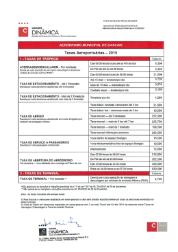 Tabela Taxas Aeroportu&aacute;rias