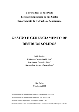 GEST&Atilde;O E GERENCIAMENTO DE RES&Iacute;DUOS S&Oacute;LIDOS