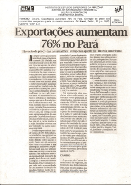 22/06/2008 - Exportações aumentam 76% no Pará