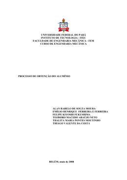 Processo de obten&ccedil;&atilde;o do alum&iacute;nio.