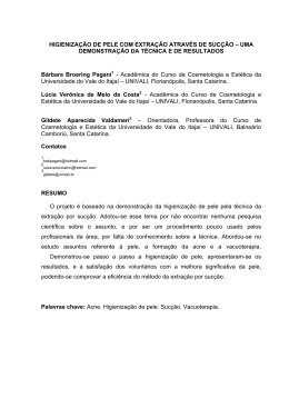 HIGIENIZA&Ccedil;&Atilde;O DE PELE COM EXTRA&Ccedil;&Atilde;O ATRAV&Eacute;S DE