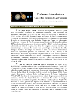 Fen&ocirc;menos Astron&ocirc;micos e Conceitos B&aacute;sicos de