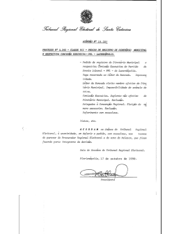 AC&Oacute;RD&Atilde;O NE 10.584 - Tribunal Regional Eleitoral de Santa Catarina