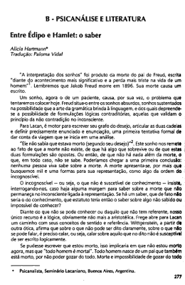 B - PsicANÁusE E LITERATURA