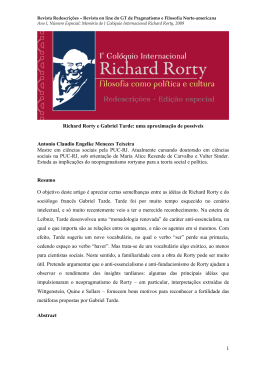 Richard Rorty e Gabriel Tarde: uma aproximação de