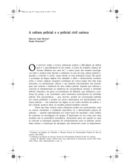 A cultura policial e o policial civil carioca