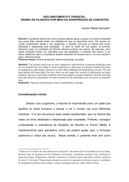 ESCLARECIMENTO E TRADI&Ccedil;&Atilde;O - Revista Pragmat&eacute;ia Filos&oacute;fica