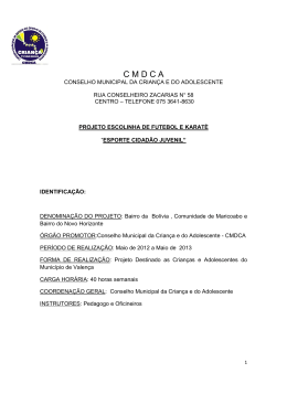 projeto escolinha de futebol cmdca - C M D C A Valença