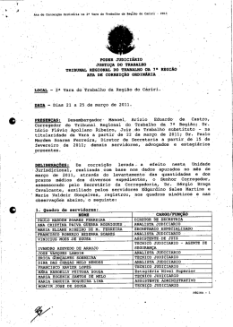 Ata de Correição 2ª Vara do Trabalho da Região do Cariri