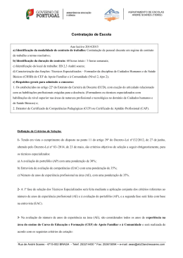 Contratação de Escola - Agrupamento de Escolas André Soares