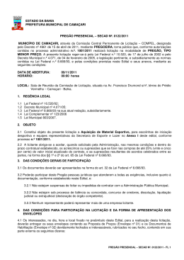 ESTADO DA BAHIA PREFEITURA MUNICIPAL DE CAMA&Ccedil;ARI