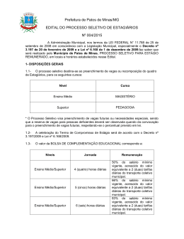 Edital - Prefeitura Municipal de Patos de Minas