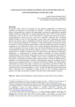 A ORGANIZACAO DA INSTRUCAO PUBLICA DE PATOS DE