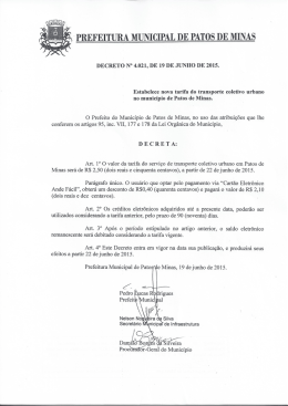 ` ÃPREFEITURA MUNICIPAL DE PATOS DE MINAS