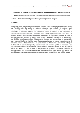 1 O Enigma da Esfinge: A Postura Problematizadora na