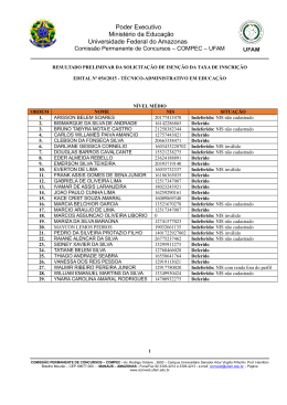 Resultado preliminar da Isen&ccedil;&atilde;o - Comvest