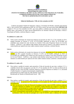 Edital 290-2013 de Retificação 2 do Edital 275-2013 Tecnico