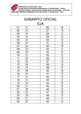 GABARITO OFICIAL EJA - Instituto Federal: Roraima