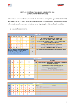 EDITAL DE MATRÍCULA PARA ALUNOS