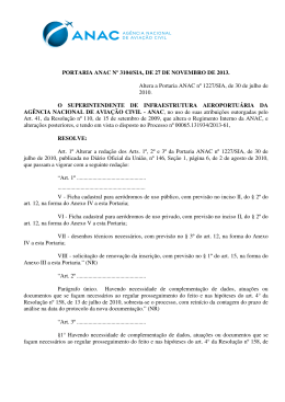 PORTARIA ANAC N&ordm; 3104/SIA, DE 27 DE NOVEMBRO DE 2013