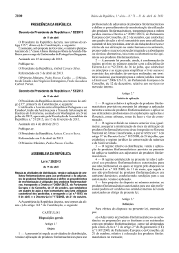Lei 26/2013 - Direcção Regional de Agricultura e Pescas do Centro
