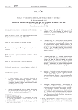 Decis&atilde;o n.o 1386/2013/UE do Parlamento Europeu e do - EUR-Lex