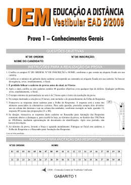 EAD 2/2009 &ndash; Prova 1 &ndash; Conhecimentos Gerais
