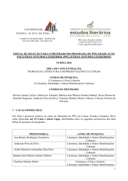 1 EDITAL DE SELE&Ccedil;&Atilde;O PARA O MESTRADO DO