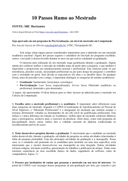 10 Passos Rumo ao Mestrado