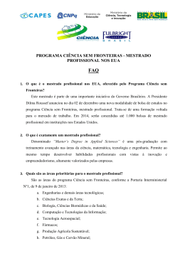 FAQ - Ciência sem fronteiras