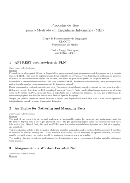 Propostas de Tese para o Mestrado em Engenharia Inform&aacute;tica (MEI)