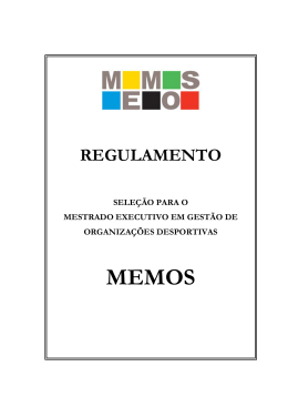 Regulamento MEMOS - Comité Olímpico Portugal