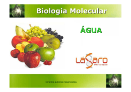 ÁGUA Biologia Molecular