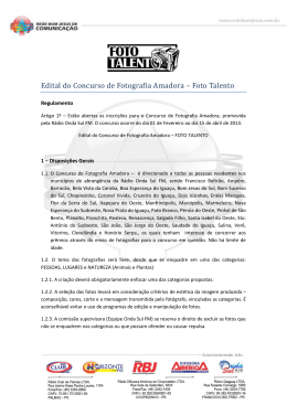 Edital do Concurso de Fotografia Amadora &ndash; Foto