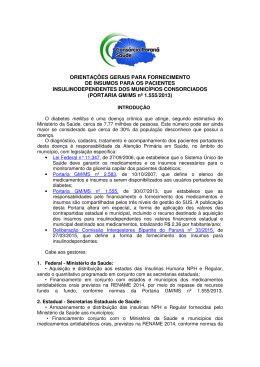 orientações gerais para fornecimento de insumos para os pacientes