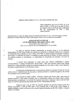 MEDIDA PROVISÓRIA NQ 2.211, DE 29 DE AGOSTO DE 2001