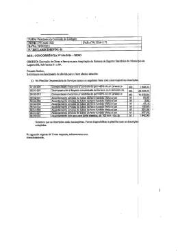 PARA: Presidente da Comiss&atilde;o de Licita&ccedil;&atilde;o FONE: (79