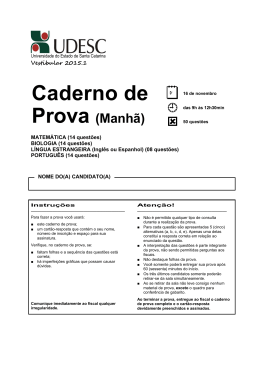 Prova Objetiva - Per&iacute;odo Matutino