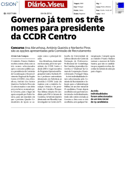 Governo já tem os três nomes para presidente da CCDR Centro