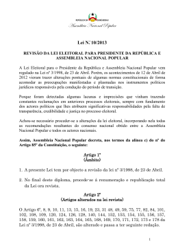 Lei Presidencial e para ANP - CNE - Guin&eacute;