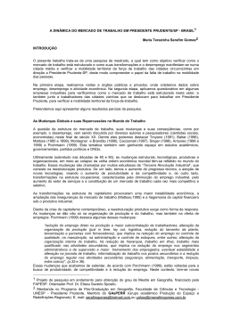 A DIN&Acirc;MICA DO MERCADO DE TRABALHO EM PRESIDENTE