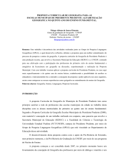 proposta curricular de geografia para as escolas municipais